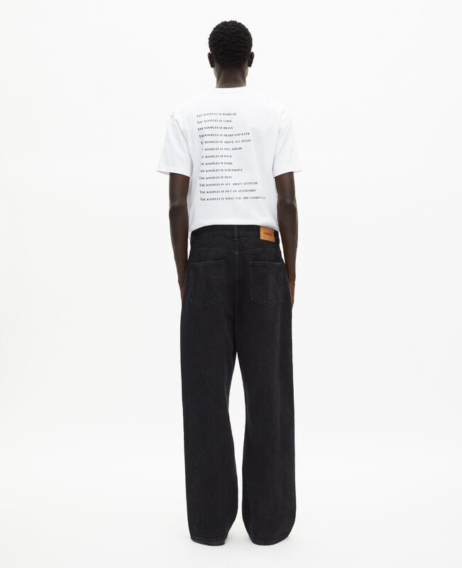 The Kooples HOMME BLACK WASHED jean baggy effet côtelé noir