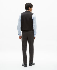 The Kooples HOMME BLACK GREY gilet de costume en laine mélangée micro carreaux noir