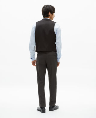 The Kooples MEN BLACK GREY black micro check wool blend suit vest