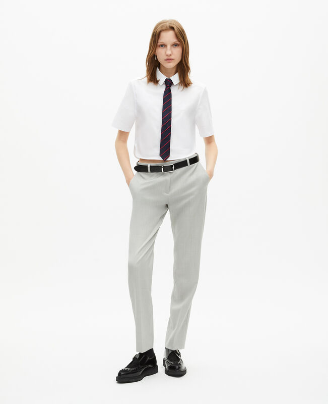 The Kooples FEMME BEIGE pantalon tailleur ajusté gris clair