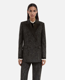 The Kooples FEMME BLACK veste tailleur à rayures noire