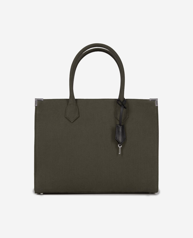 The Kooples FEMME KAKI sac cabas ming en canvas kaki