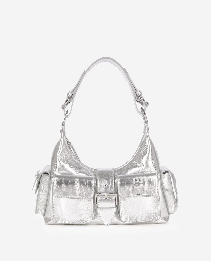 The Kooples DAMEN SILVER amelia tasche aus silbernem leder