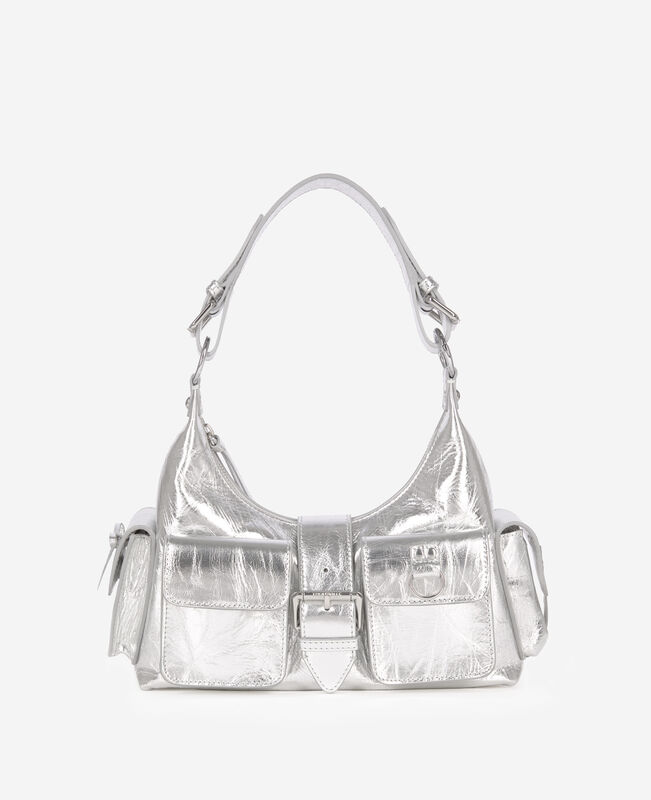 The Kooples FEMME SILVER sac amelia en cuir argenté
