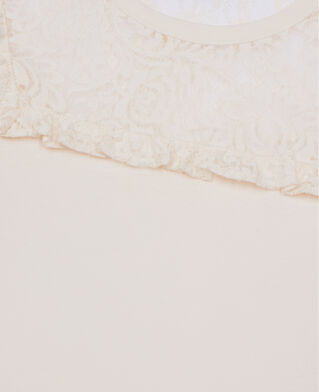 The Kooples WOMEN WHITE white long-sleeved lace t-shirt