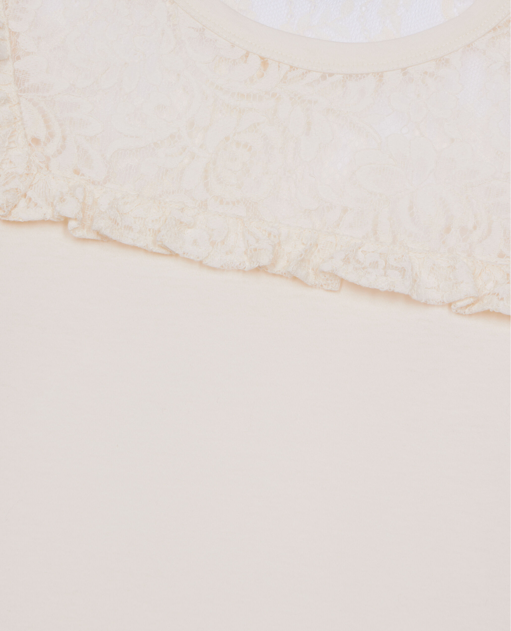 T-shirt manches longues avec dentelle blanc, WHITE, hi-res image number null