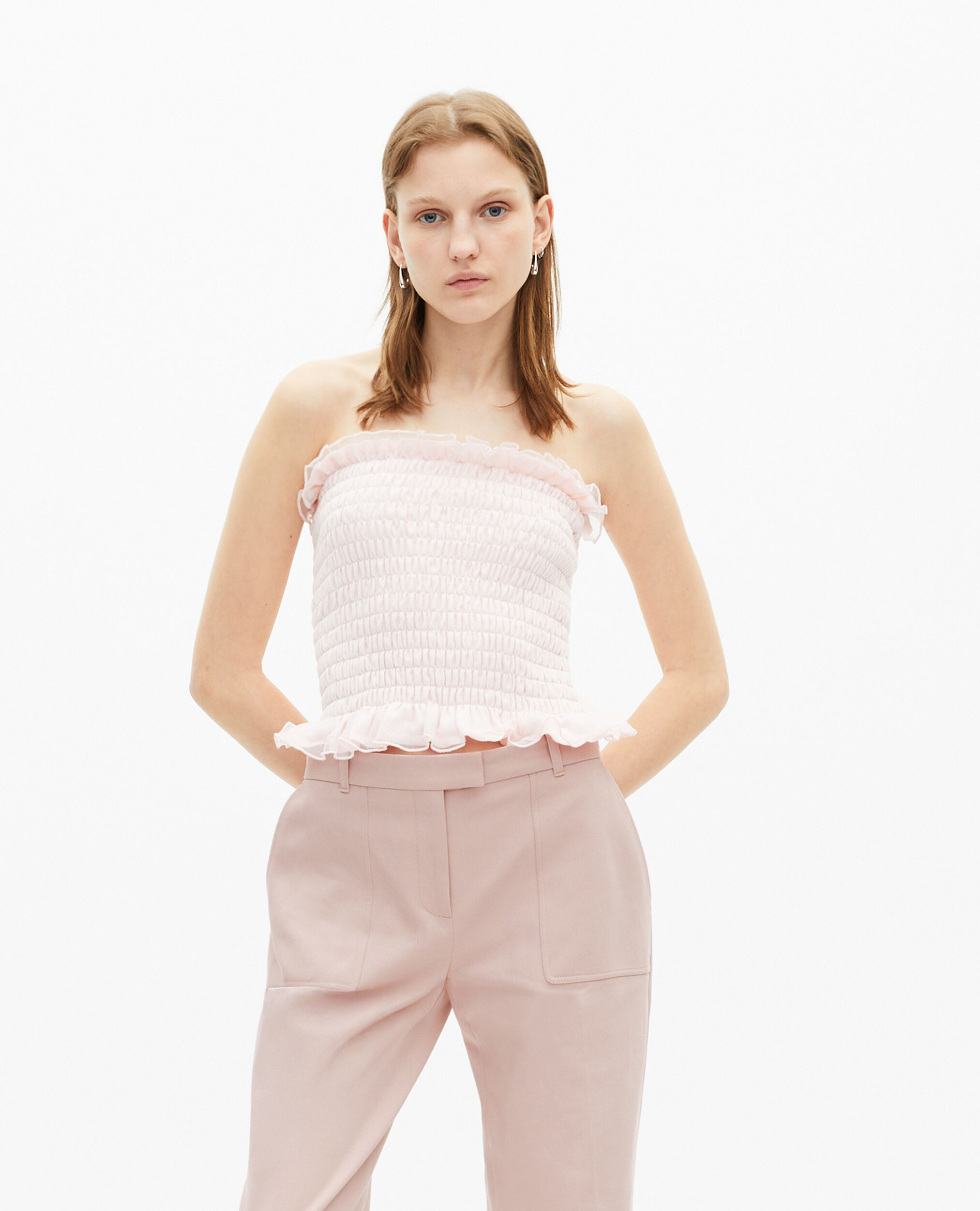 Top bustier smoké rose, LILA, hi-res image number null