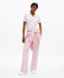 The Kooples FEMME LILA polo col v rose pâle