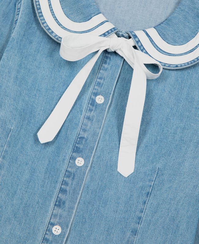 The Kooples FEMME BABY BLUE chemise col claudine en denim