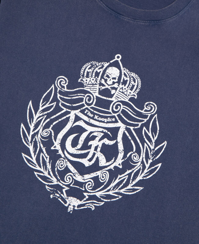 The Kooples HOMME DARK NAVY t-shirt avec sérigraphie blason marine