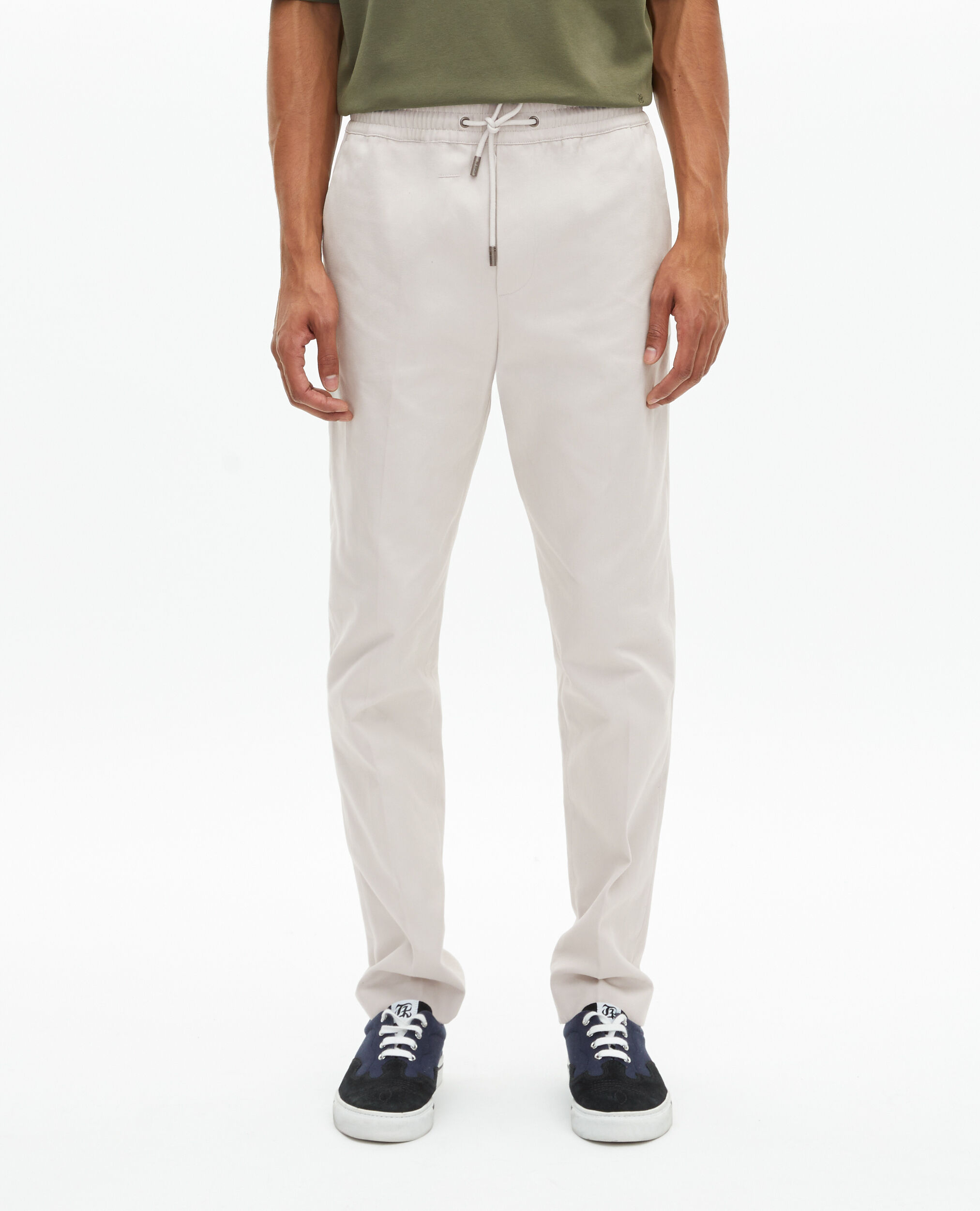 Pantalon droit en coton gris pâle, LIGHT GREY, hi-res image number null