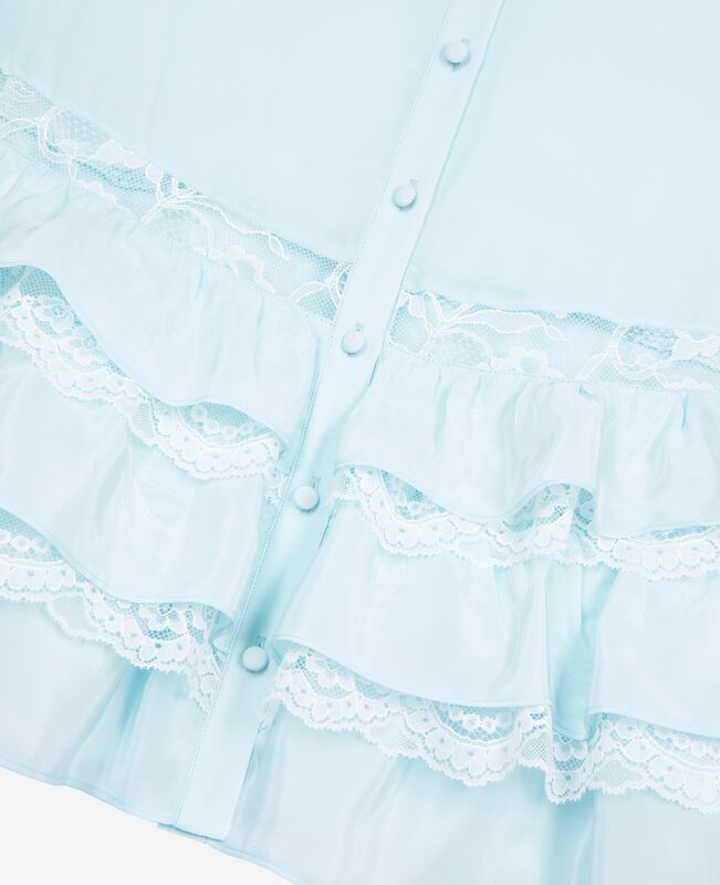 The Kooples FEMME BABY BLUE chemise avec dentelle et volants bleu clair