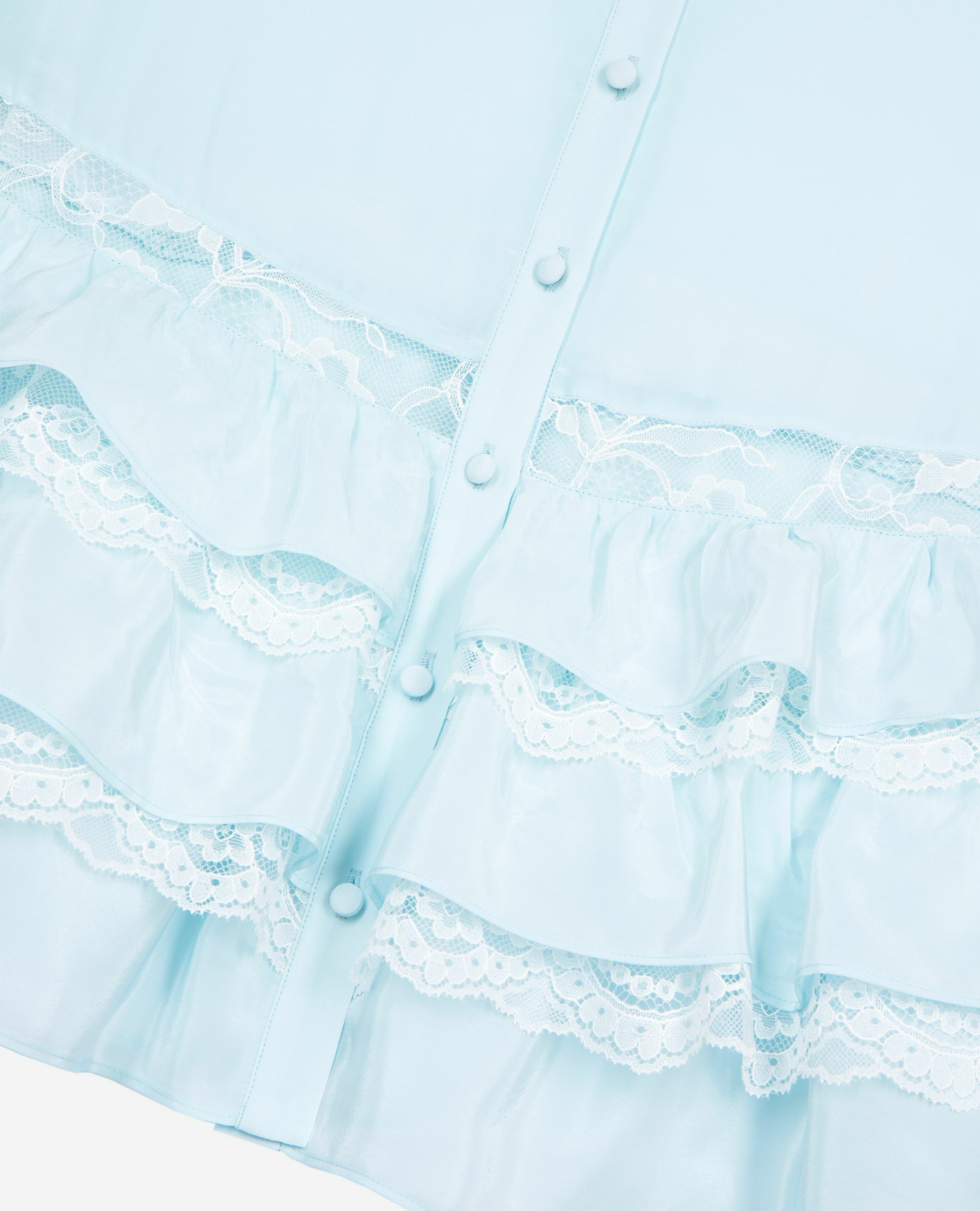 Chemise avec dentelle et volants bleu clair, BABY BLUE, hi-res image number null