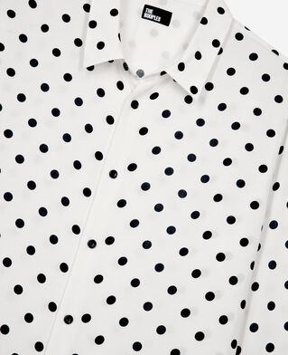 The Kooples MEN WHITE / BLACK white polka dot printed shirt