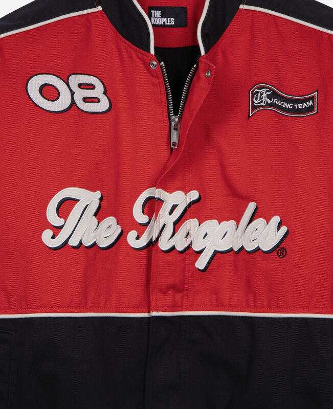 The Kooples HOMME BLACK - RED blouson style veste de course noir et rouge
