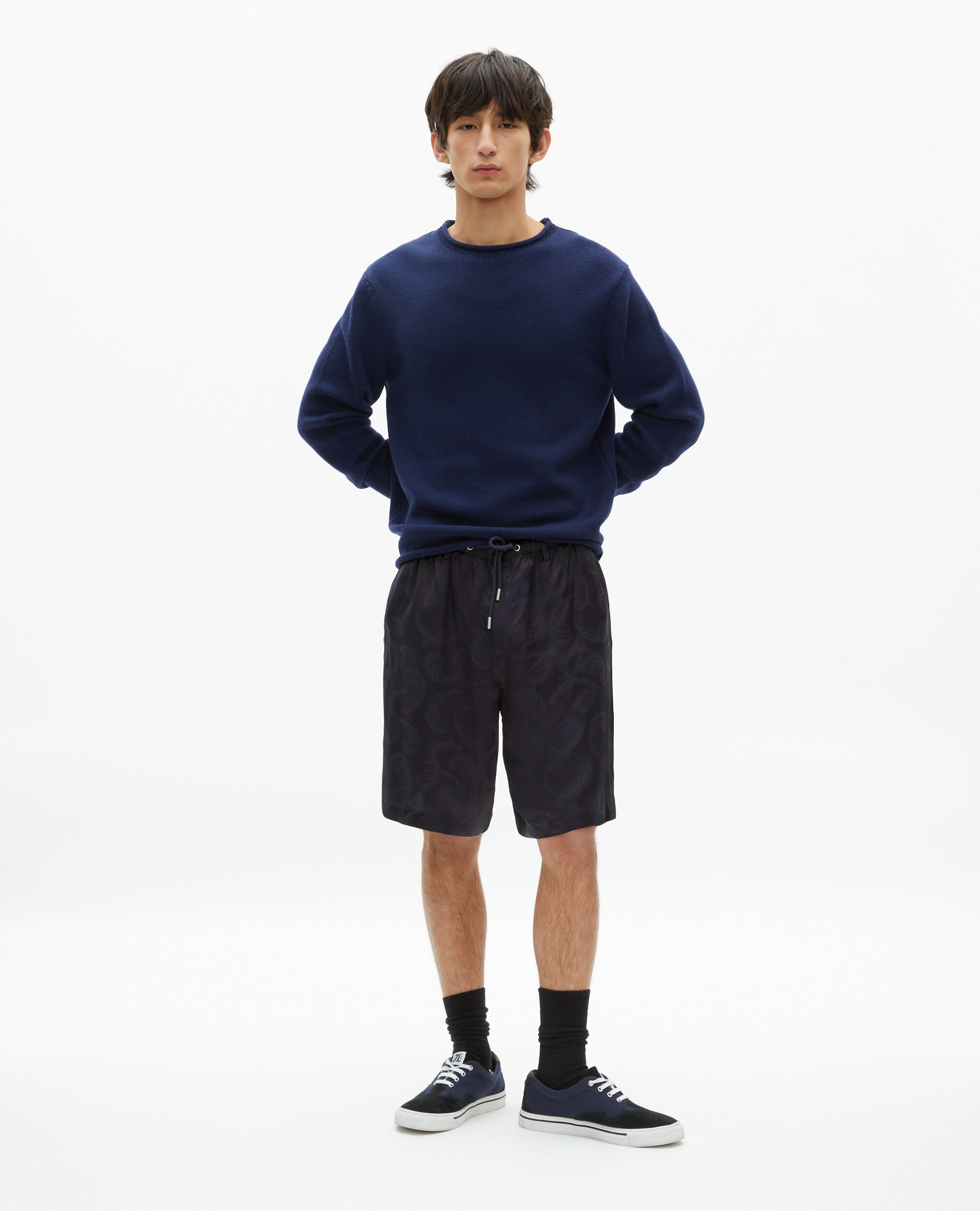Short en jacquard marine, NAVY, hi-res image number null