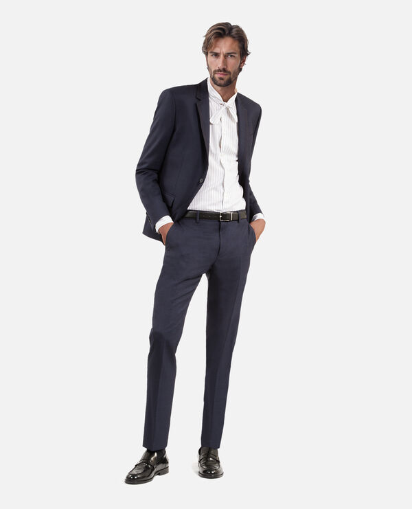 The Kooples HOMME NAVY veste de costume en laine pied de poule bleue
