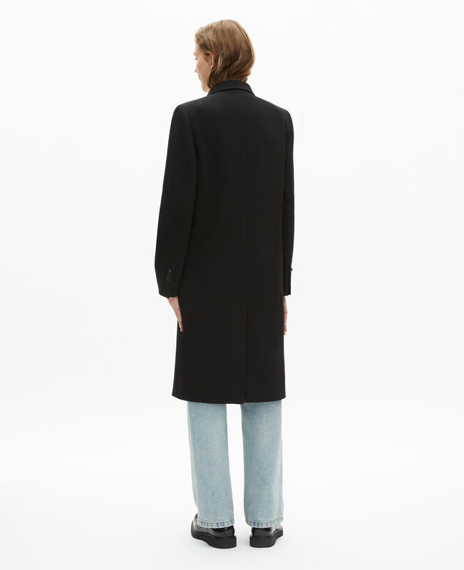 The Kooples FEMME BLACK manteau long en laine noir