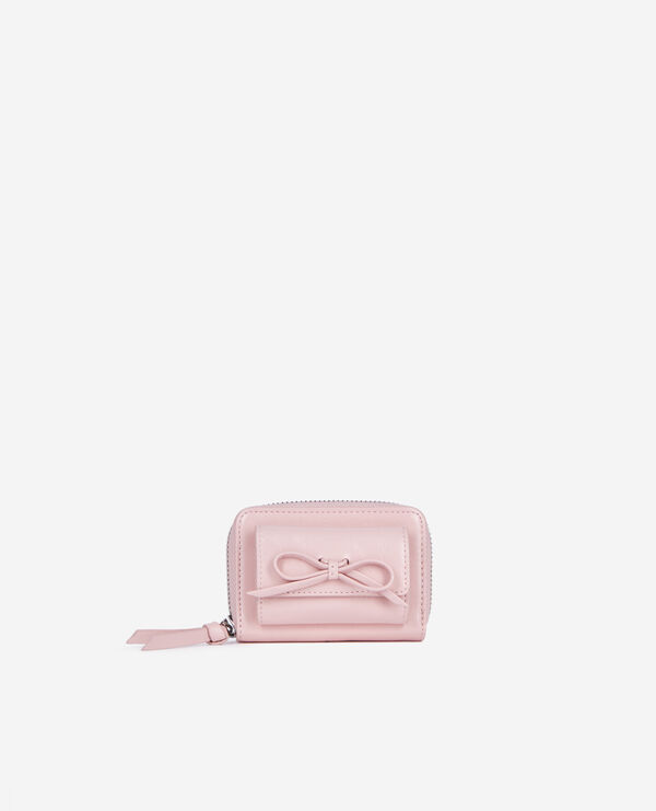 The Kooples FEMME PINK porte monnaie amelia en cuir rose
