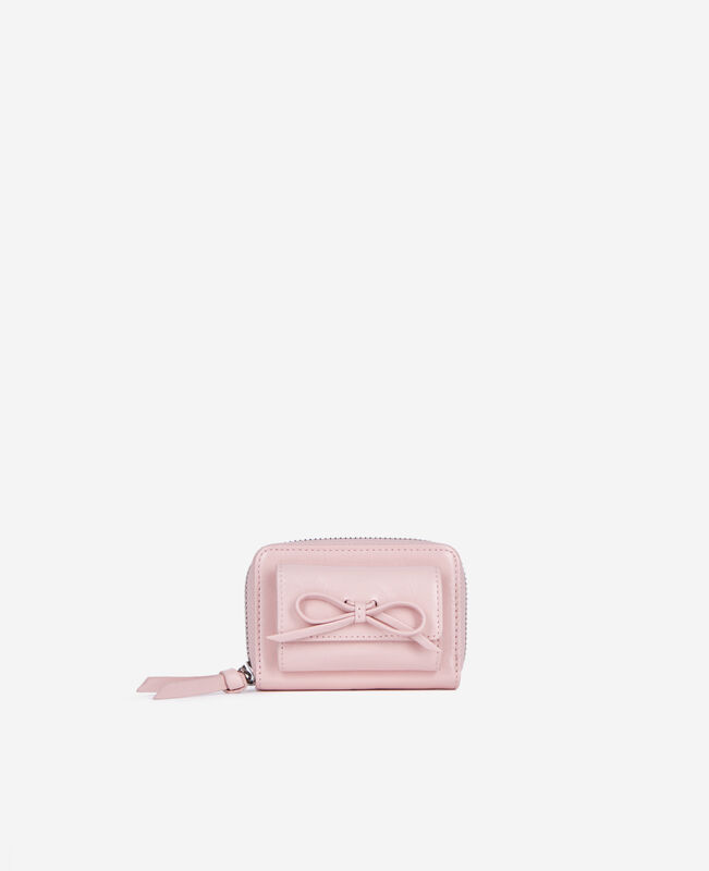 The Kooples FEMME PINK porte monnaie amelia en cuir rose