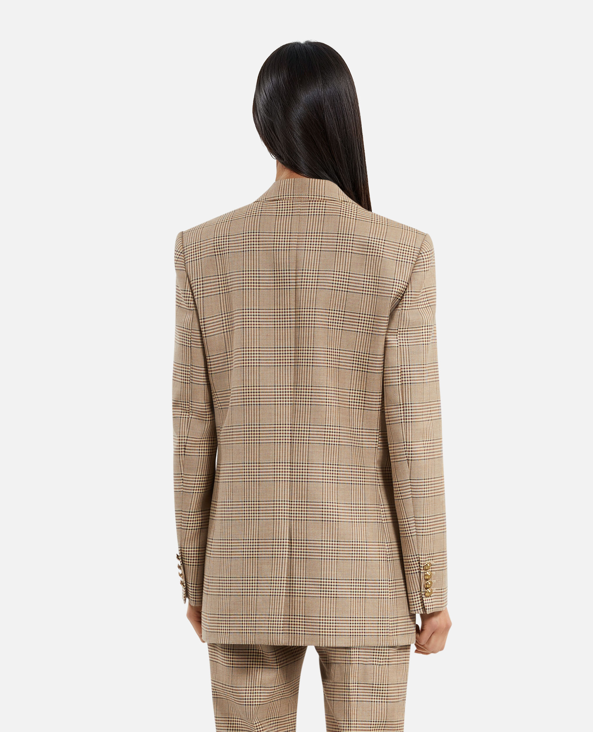 Veste tailleur en laine Prince de Galles beige, BEIGE-BROWN, hi-res image number null