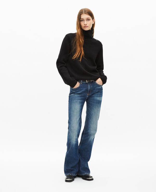 The Kooples FEMME BLUE ELECTRIC jean taille basse flare bleu