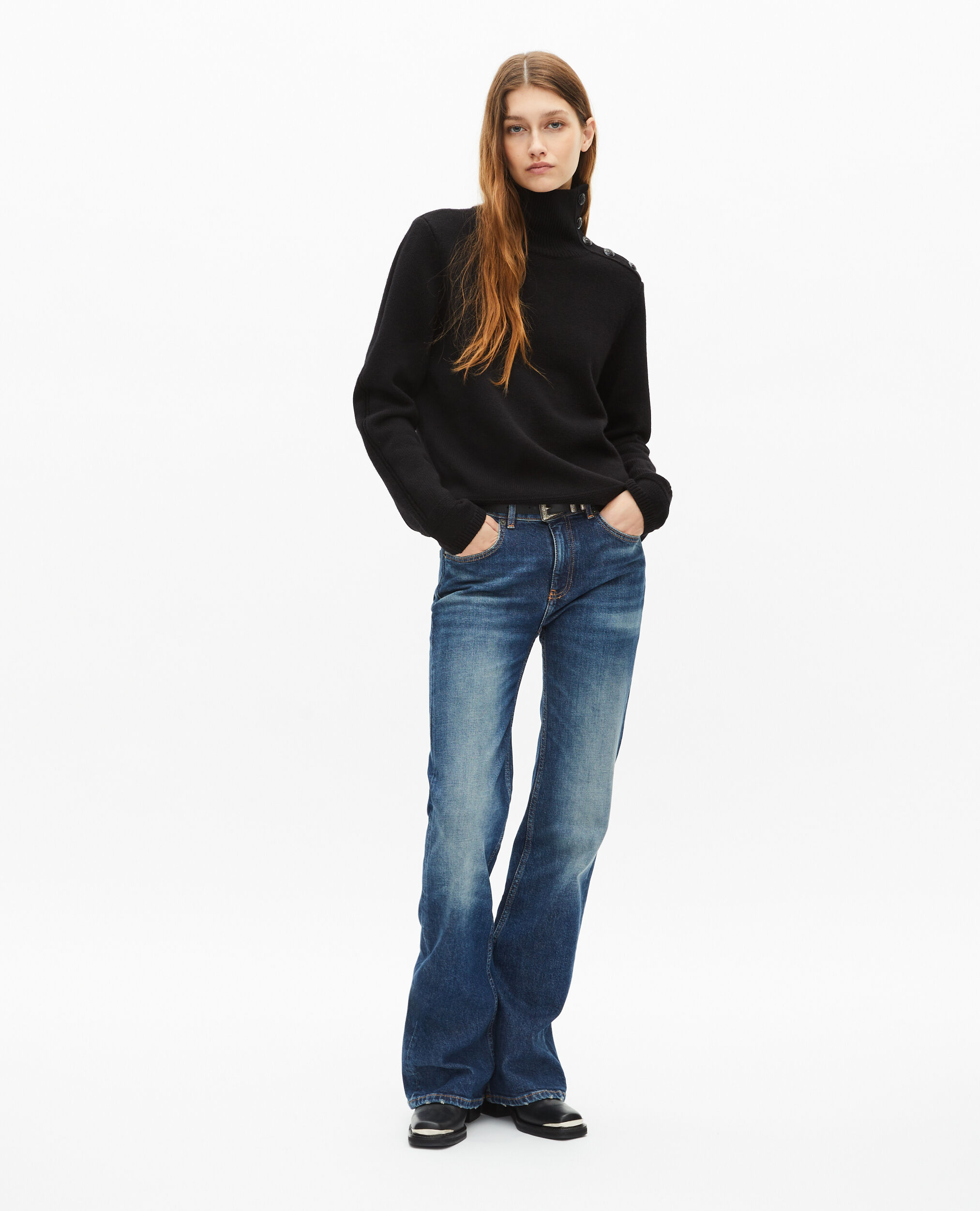 Jean taille basse flare bleu, BLUE ELECTRIC, hi-res image number null
