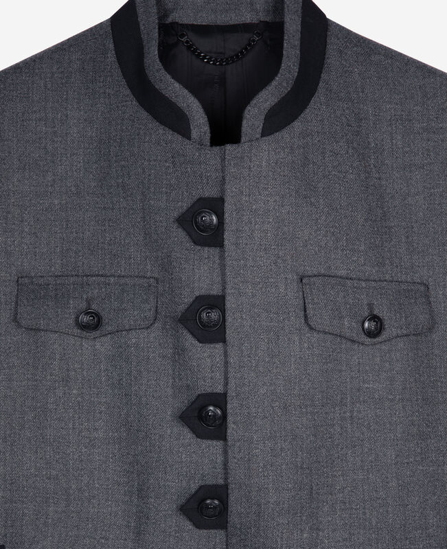 The Kooples HOMME DARK GREY veste style officier en laine grise