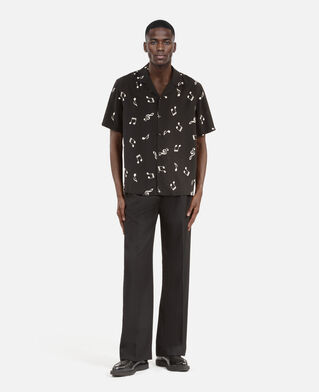 The Kooples MEN BLACK WHITE music print short sleeve shirt