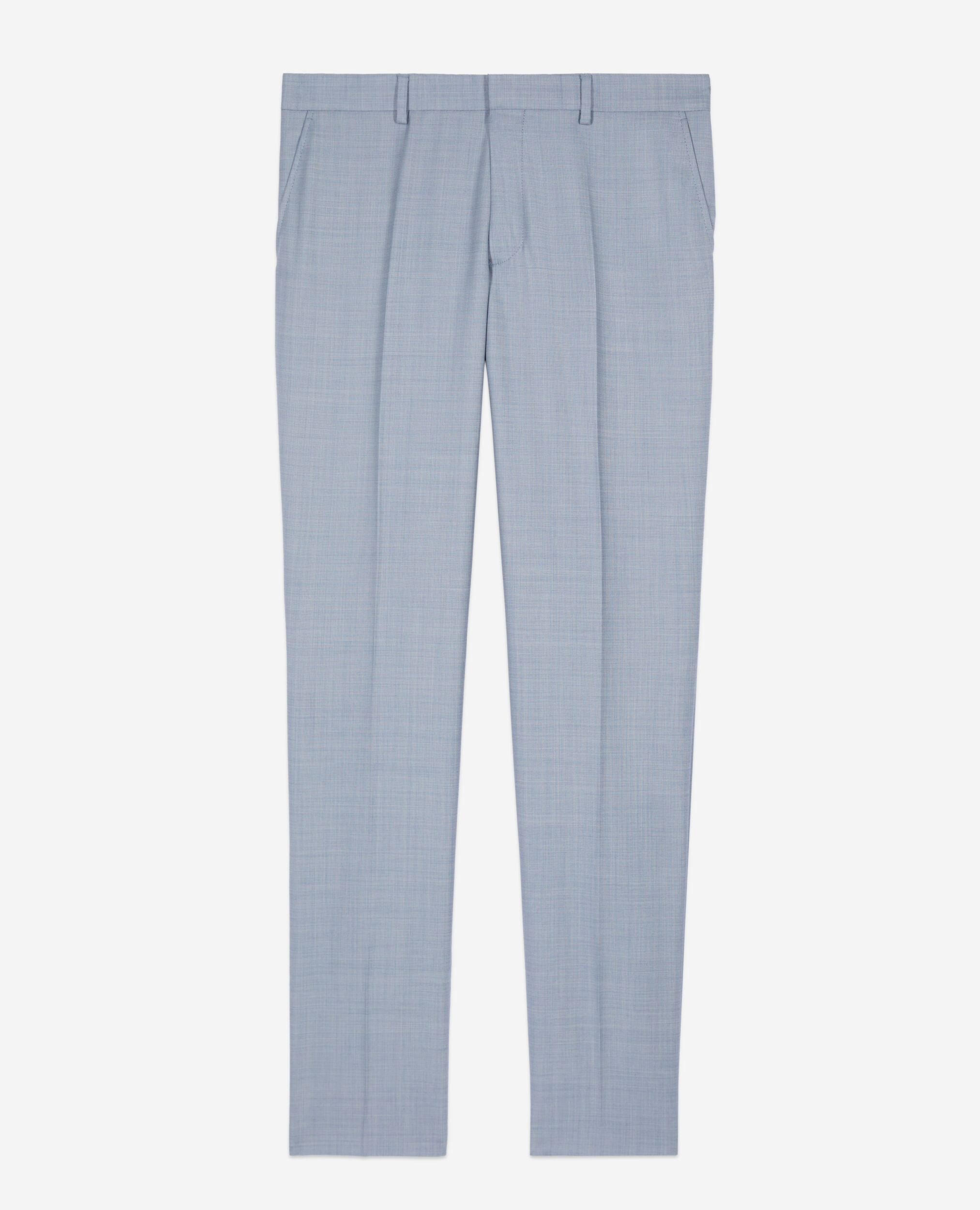 Pantalon de costume en laine coupe ajusté bleu, BLUE, hi-res image number null