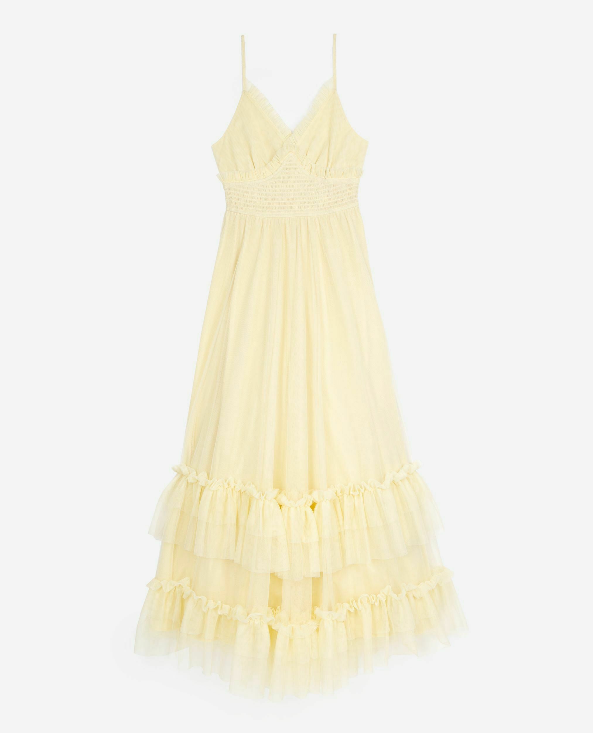 Robe longue en tulle jaune, LIGHT YELLOW, hi-res image number null