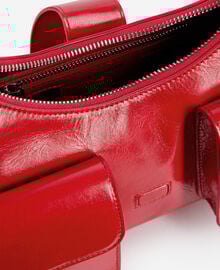 The Kooples FEMME RED sac amelia en cuir craquelé rouge
