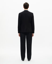 The Kooples HOMME BLACK veste droite en laine piquée noire