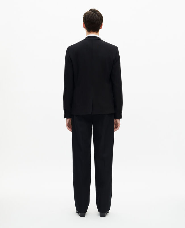 The Kooples HOMME BLACK veste droite en laine piquée noire