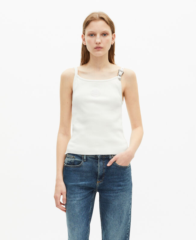The Kooples FEMME ECRU débardeur côtelé écru