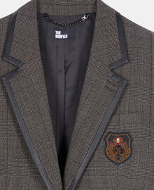 The Kooples FEMME BROWN veste prince de galles en laine marron