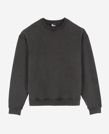 The Kooples HOMME BLACK WASHED sweatshirt avec serigraphie noir délavé