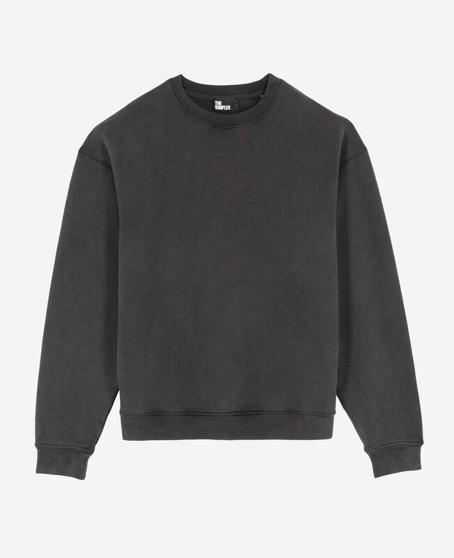 The Kooples HOMME BLACK WASHED sweatshirt avec serigraphie noir délavé