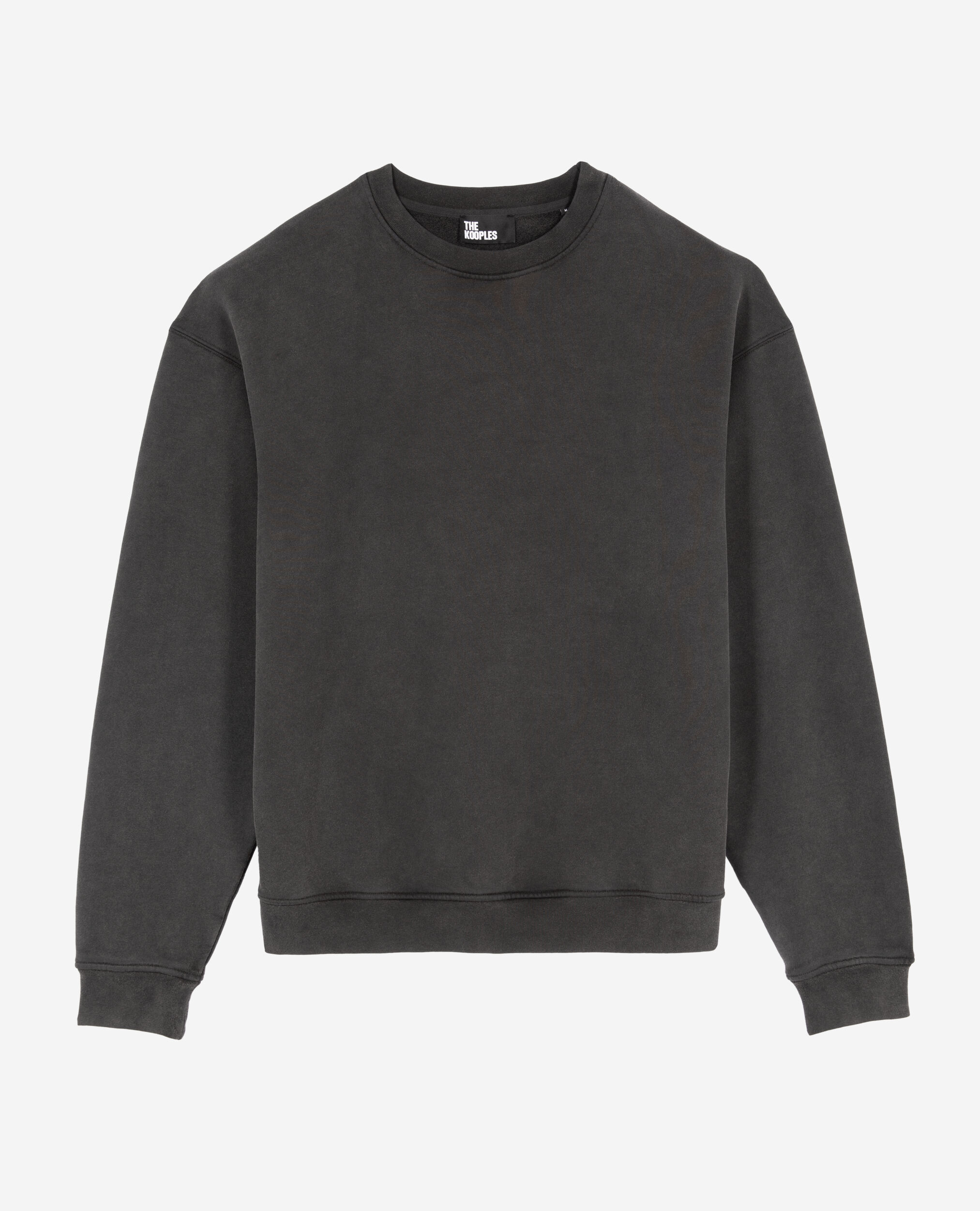Sweatshirt avec serigraphie noir délavé, BLACK WASHED, hi-res image number null