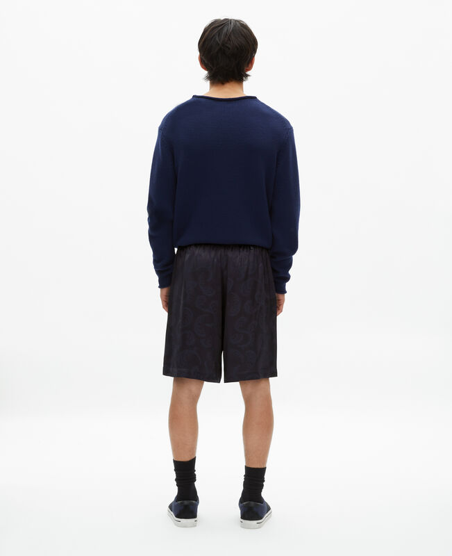 The Kooples HOMME NAVY short en jacquard marine