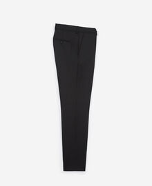 The Kooples HOMME BLACK pantalon de costume en laine à ceinture intégrée noir coupe ajustée