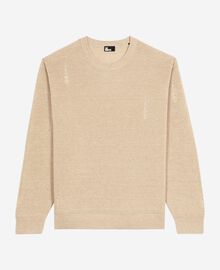 The Kooples HOMME ECRU pull en laine et lin écru
