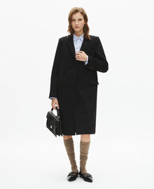 The Kooples FEMME BLACK manteau long en laine noir