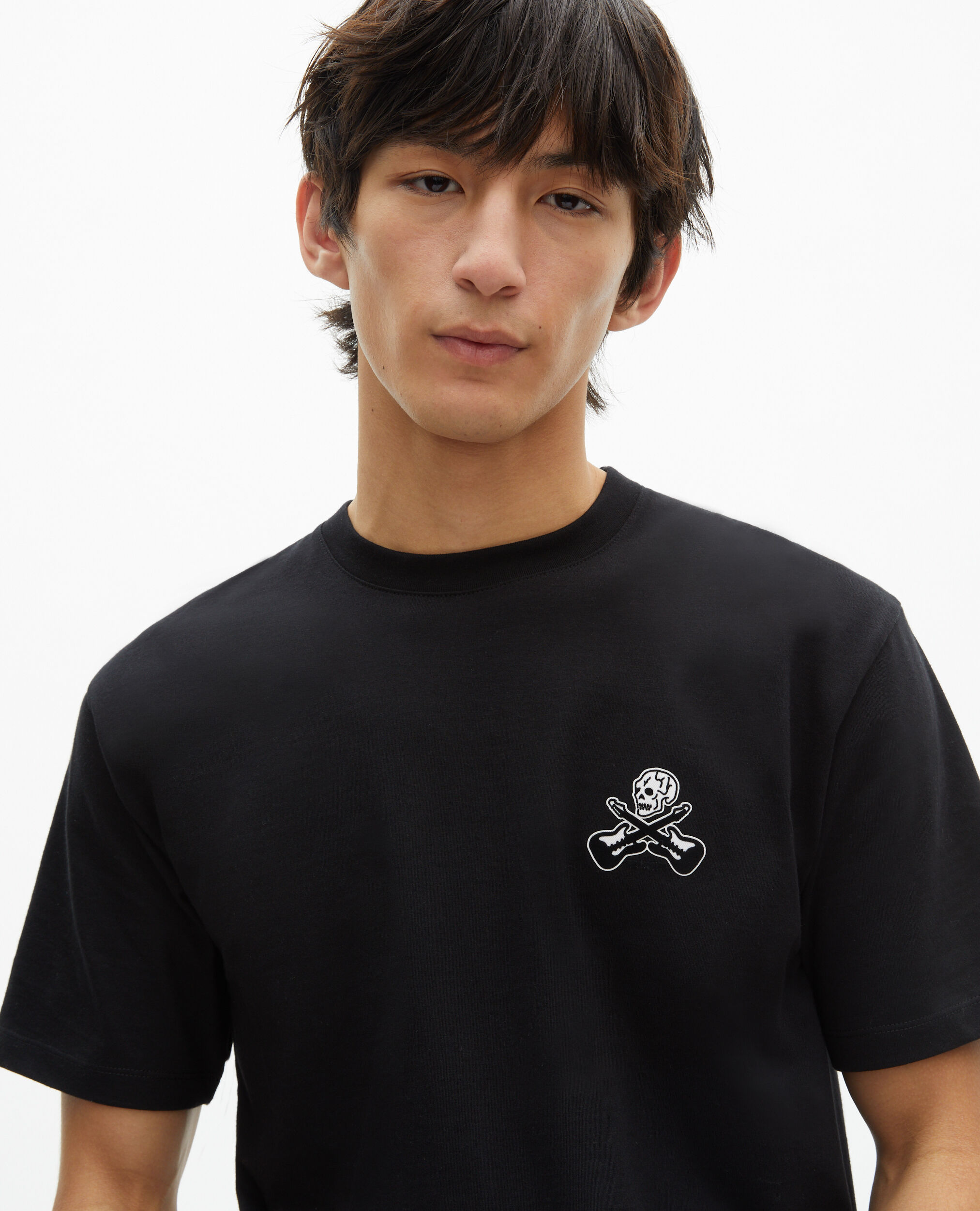 T-shirt avec flocage noir, BLACK, hi-res image number null