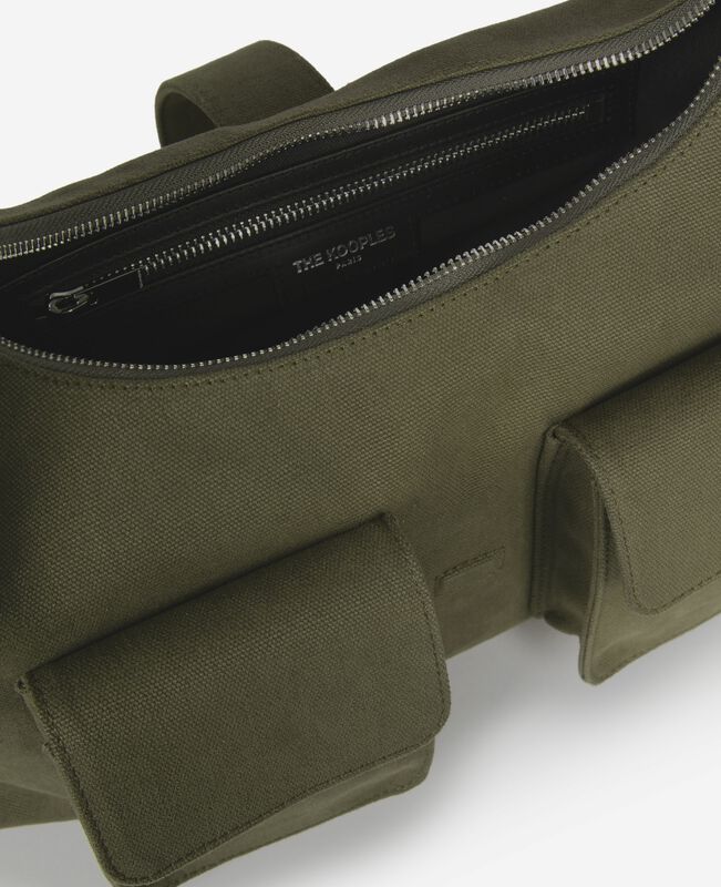 The Kooples FEMME KAKI sac amelia xl en canvas kaki