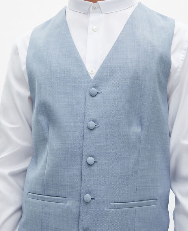 The Kooples HOMME BLUE gilet de costume en laine coupe ajustée bleu clair