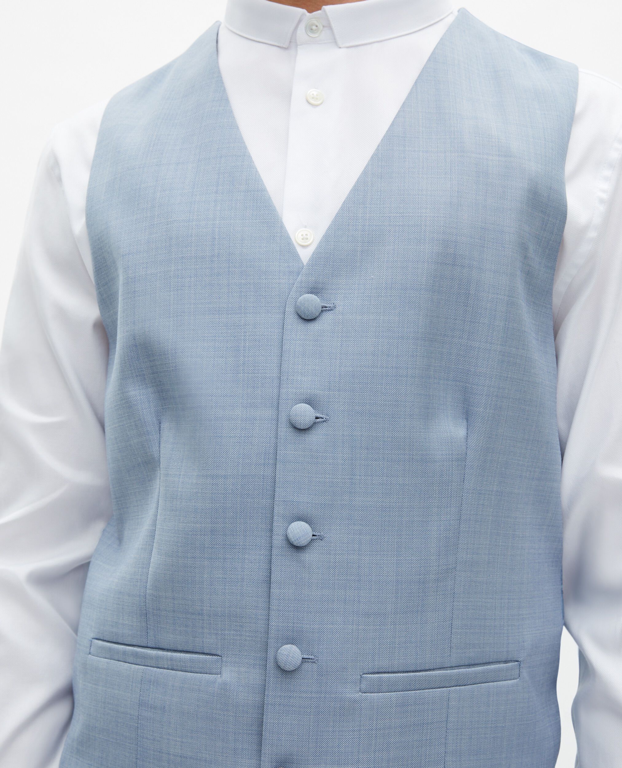 Gilet de costume en laine coupe ajustée bleu clair, BLUE, hi-res image number null
