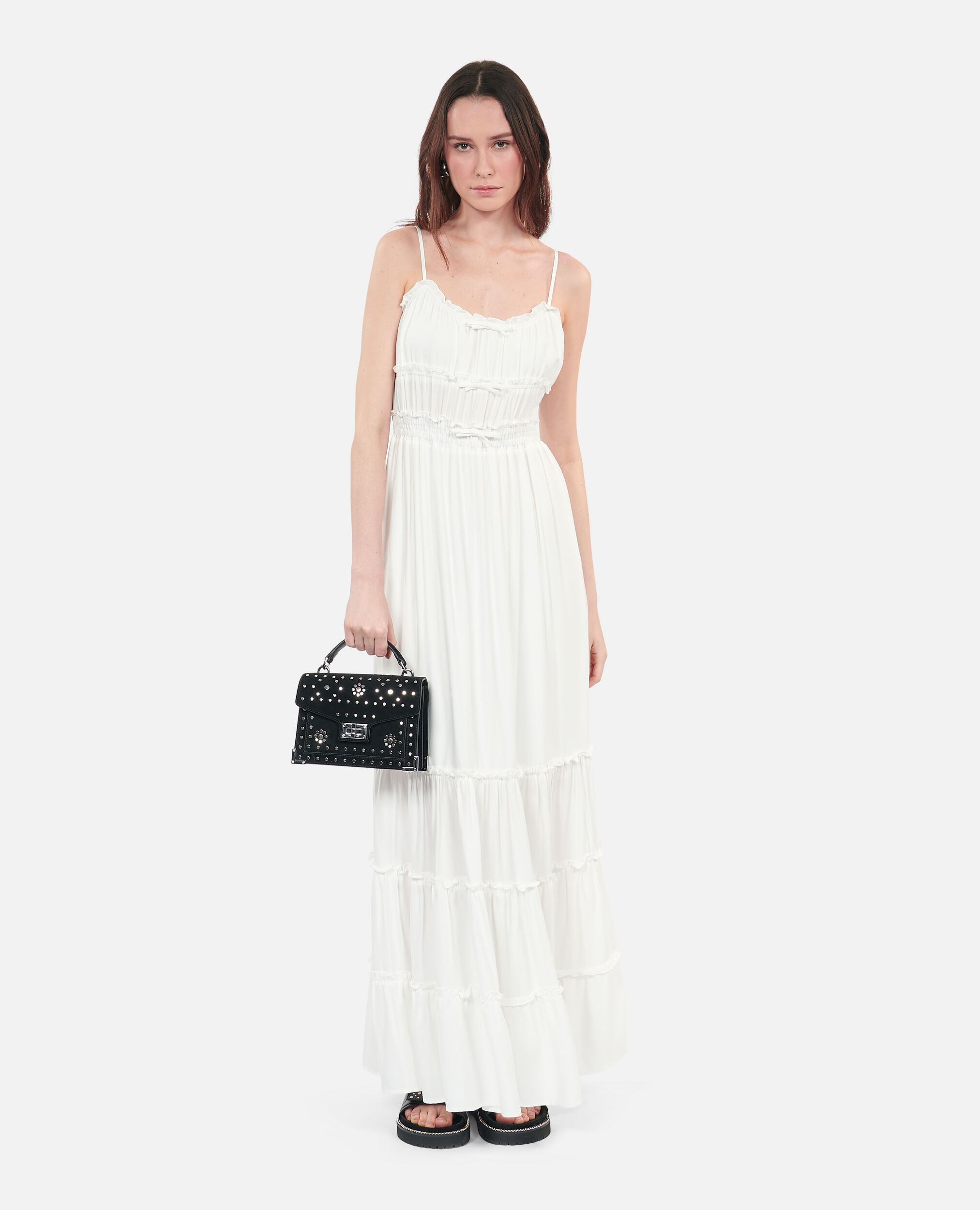 Robe longue avec nœuds blanche, WHITE, hi-res image number null
