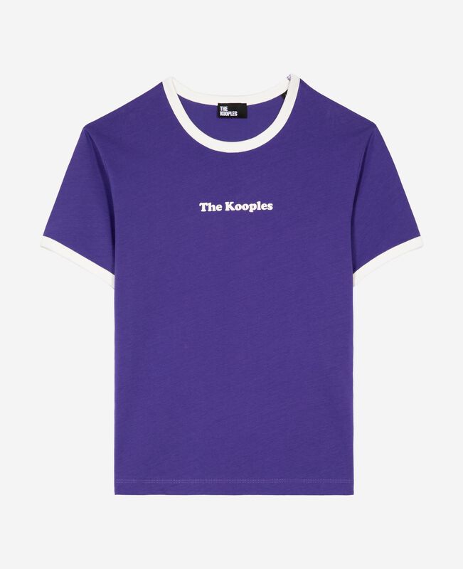 The Kooples FEMME ELECTRIC BLUE t-shirt avec sérigraphie violet