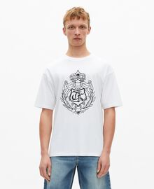 The Kooples HOMME WHITE t-shirt avec sérigraphie blason blanc